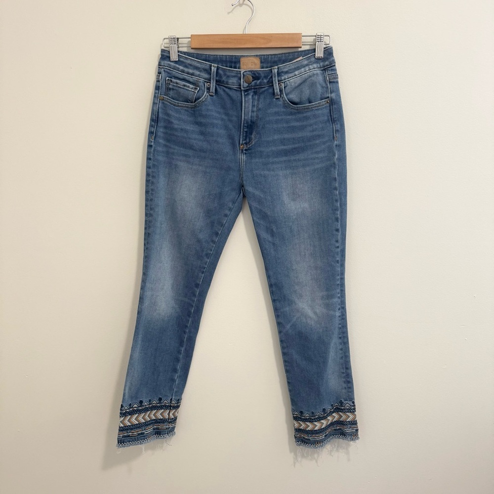 Driftwood Colette Embroidered Hem Jeans